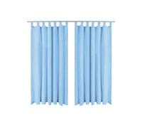 Vidaxl Rideau Occultant Avec Boucles 2 Pcs 140 X 225 Cm Turquoise