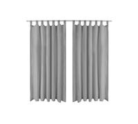 Vidaxl Rideau Occultant Avec Boucles 2 Pcs 140 X 245 Cm Gris