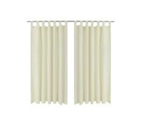 2 Pcs Rideau Ã Passant Micro Satin Crème 140 X 175 Cm