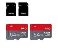 Micro SD Card 64GB Micro SD Memory Cards 64GB with SD Adapter Class 10 High Speed Mini SD Card for Smartphones/Camera/Tablet 2-Pack