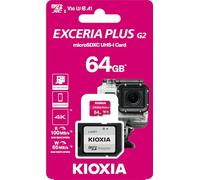Micro SD KIOXIA 64 Go EXCERIA Plus G2 UHS-I C10 avec adaptateur