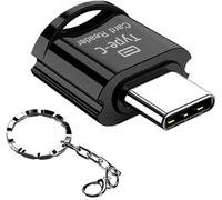 Micro SD/TF Card Reader, USB C Card Reader, USB C to Micro SD SDHC SDXC Memory Card Reader, Compatible for iPhone 15, Windows Lixus, Samsung Galaxy, MacBook, with Keychain