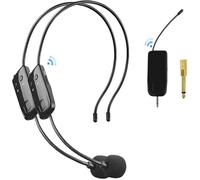 Micro Serre Tete sans Fil,UHF Wireless Microphone 2.4G,Transmission sans Fil de 50 m,Compatible avec 3,5 mm et 6,35 mm