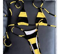 Micro-string de bikini rayé rouge et blanc, style sexy L,M,S,XL,XSBlocs de couleur,RayéÉtoffe