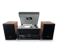 Micro Système CD avec platine vinyle sans fil Bluetooth Muse MT-120 MB Noir et marron
