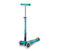 Micro | Trottinette Enfant Maxi Deluxe Pliable LED | Trottinette 3 Roues | Guidon Ajustable | Roues Lumineuses | 5-12 Ans | Bleu Pétrole
