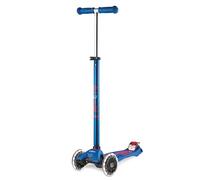 Micro | Trottinette Enfant Maxi LED Deluxe | Trottinette 3 Roues | Bandes Réfléchissantes | Roue Lumineuses | 5-12 Ans | LED Bleu