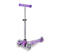 Micro Trottinette Mini Deluxe à Paillettes pour Enfants | Guidon réglable | Roues Lumineuses | 2 à 5 Ans | Garçons et Filles | Violet pailleté