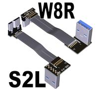 Micro Usb 3.0 Vers Usb 3.0 Usb-A Mâle À Mâle Fpv Câble D'extension Plat Type A Vers Micro-B Stores/À Angle Droit Otg Fpc Photographie Rette - Type W8r-S2l-15cm