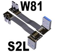 Micro Usb 3.0 Vers Usb 3.0 Usb-A Mâle À Mâle Fpv Câble D'extension Plat Type A Vers Micro-B Stores/À Angle Droit Otg Fpc Photographie Rette - Type W81-S2l-15cm
