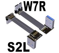 Micro Usb 3.0 Vers Usb 3.0 Usb-A Mâle À Mâle Fpv Câble D'extension Plat Type A Vers Micro-B Stores/À Angle Droit Otg Fpc Photographie Rette - Type W7r-S2l-45cm
