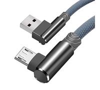 Micro USB Câble,90 degrés Nylon à tressé Haute en Vitesse câble,Cordon Micro USB Cordon de Chargeur Rapide pour Samsung Galaxy S7/S6 Edge, HTC, Motorola, LG, Kindle, Xbox, PS4 et Plus (Gray) 6.6ft
