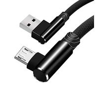 Micro USB Câble,90 degrés Nylon à tressé Haute en Vitesse câble,Cordon Micro USB Cordon de Chargeur Rapide pour Samsung Galaxy S7/S6 Edge, HTC, Motorola, LG, Kindle, Xbox, PS4 et Plus (Black) 6.6ft