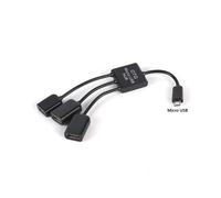 (Micro USB) Le plus récent 3 en 1 Micro USB Type C HUB mâle vers femelle Double USB 2.0 Host OTG Câble