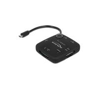 Delock Micro USB OTG Card Reader + 3 port USB Hub - Lecteur de carte (MS, MS PRO, MMC, SD, MS Duo, MS PRO Duo, RS-MMC, TransFlash, microSD, MMCmicro, SDHC, MS Micro, microSDHC, SDXC, microSDXC, MS PRO