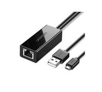 Ugreen Micro USB to RJ45 Lan Network Adaptor with USB 2.0 Power Cable - Adaptateur réseau - USB 2.0 - 10/100 Ethernet x 1 - pour Google Chromecast