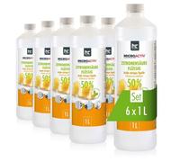 MICROACTIV Acide citrique liquide 6x1L - Détartrant puissant pour machines à café, bouilloires et douches entièrement automatiques