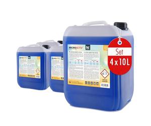 Microactiv Lessive Liquide 4 X 10 L - Détergent Ecologique pour Blanc et Couleurs - Lessive Concentrée 30-95°C pour Machine et Lavage a la main