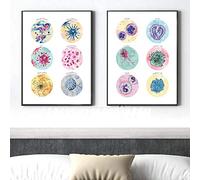 Microbiologie BactéRies Microbe Art Imprimer MéDecine Affiche Science Murale Art Toile tableau Peinture Image Cellules DéFensives éTude De La Biologie Bureau Decoration Sans Cadre-30×40cm×2 Pcs