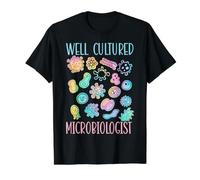 Microbiologiste Scientifique en microbiologie Bien cultivé T-Shirt Graphique avec Valeur, Homme, Noir, M
