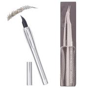 Microblading Crayon à sourcils, 2 teeth style sourcils, 0,8 ml, longue charge et sans effort, produit cosmétique, pinceau de maquillage pour le visage, outil de beauté