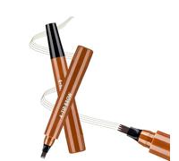 Microblading - Crayon à sourcils étanche - Pointe fourchette à 4 dents - Longue durée - Pour dessin naturel des poils - Effet microblading 3D - Marron clair
