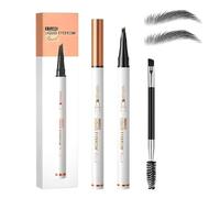 Microblading Stylo à sourcils magique 3D étanche à pointe fine pour femme - Remplissage et définition naturels anti-taches pour sourcils naturels semblables à des cheveux (4# noir)