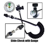 Microbore De Ligne Optique Pour Tuyau À Distance,Bobine Hpa,2.5m,100 Pouces,Vérification De La Glissière,Déconnexion Rapide,Jauge 3000psi - Type Slide Check Qd Gauge