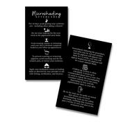 Microchading Aftercare Card | 50 pack | 2x3,5 """" pouces Taille de la carte de visite | Brow PMU Brow Artist Powdered Brow | Noir avec design blan
