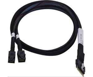 Microchip 2304900-R : Câble SAS 0.8m, Connecteur SlimSAS ×8 (SFF-8654) vers 2MiniSAS HD ×4 (SFF-8643), compatible SmartRAID/HBA