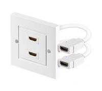 Microconnect 2 x HDMI HDMI White Socket-Outlet - Socket-outlets