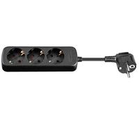 MicroConnect - 3-way Schuko Socket 3M Black - Barres d'alimentation