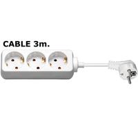 MicroConnect - 3-way Schuko Socket 3M White - Barres d'alimentation