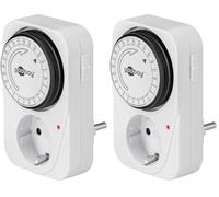 MicroConnect 51276 Timètre analogique 24h avec contrôle de LED, Grutation (Lot de 2)