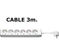 MicroConnect 6-Way Power - Coupe-circuit - entrée : alimentation - connecteurs de sortie : 6 - 3 m cordon - blanc