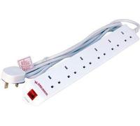 MicroConnect 6-way UK Surge Protected Power Strip 2M White (MC-UKSURGESTRIP6-2M)