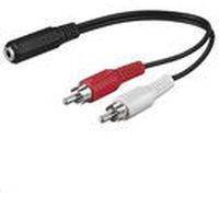 MicroConnect - Adaptateur audio - RCA x 2 mâle pour mini-phone stereo 3.5 mm femelle - 20 cm