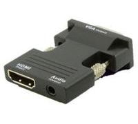 MicroConnect - Adaptateur HDMI - HDMI femelle pour HD-15 (VGA), mini-phone stereo 3.5 mm - noir - vis moletées
