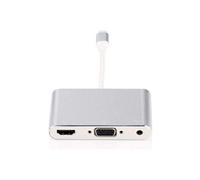 MicroConnect - Adaptateur Lightning - Lightning mâle pour HDMI, HD-15 (VGA), jack mini femelle - argent