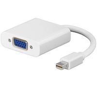 MicroConnect Adaptateur Mini DisplayPort vers VGA (MDPVGA) mâle/femelle 15 cm, Blanc, pour MacBook et PC vers projecteur/moniteur