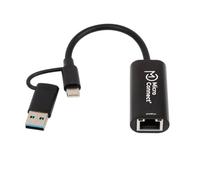 MicroConnect Adaptateur USB-C/A vers RJ45 MC-USBACNET2.5G 2,5G Noir
