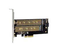 MicroConnect Adaptateur SSD NVMe M.2 vers PCIe x4 avec clés B&M pour connexion SATA ou PCIe, supporte formats 2230 à 22110