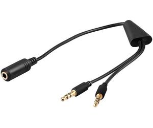 Microconnect AUDAL câble audio 0,4 m 2 x 3.5mm 3,5mm Noir