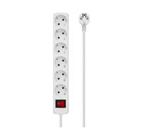 MicroConnect - Coupe-circuit - entrée : alimentation - connecteurs de sortie : 6 - 3 m cordon - blanc