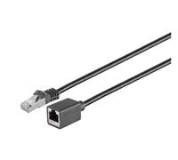 MicroConnect F/UTP CAT6 Extension cable 1m with mounting flange Black 26/7 AWG, CU, PVC