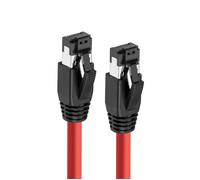 MicroConnect Câble réseau Ethernet blindé CAT8.1 S/FTP RJ45, 1,5 mètres, Rouge, LSZH, AWG 24, Connecteur plaqué or, Prêt pour PoE++
