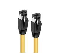 MicroConnect Câble réseau RJ45 blindé CAT8.1 S/FTP 0,25 mètres Jaune LSZH, PoE++ 60W, connecteur plaqué or