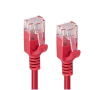 MicroConnect Câble réseau RJ45 CAT6a U/UTP LSZH slim 0.5m avec dispositif anti-accrochage, PoE++, Rouge - Haute performance et flexibilité pour économie d'espace