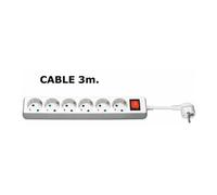 MicroConnect - Coupe-circuit - entrée : alimentation - connecteurs de sortie : 6 - 3 m cordon - blanc