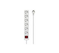 MicroConnect - Coupe-circuit - entrée : power CEE 7/7 - connecteurs de sortie : 6 - 5 m cordon - blanc